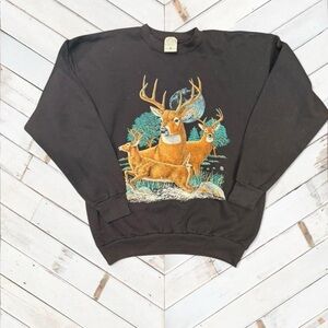 Men's Black Wildlife Crewneck Sweater